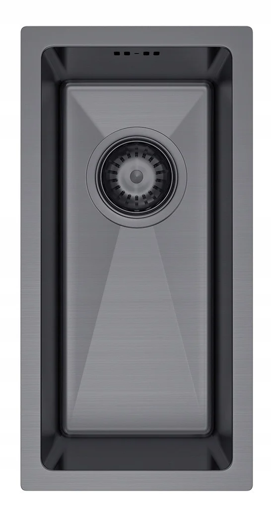 Zlewozmywak stalowy PVD czarny super slim podblatowy Bari22