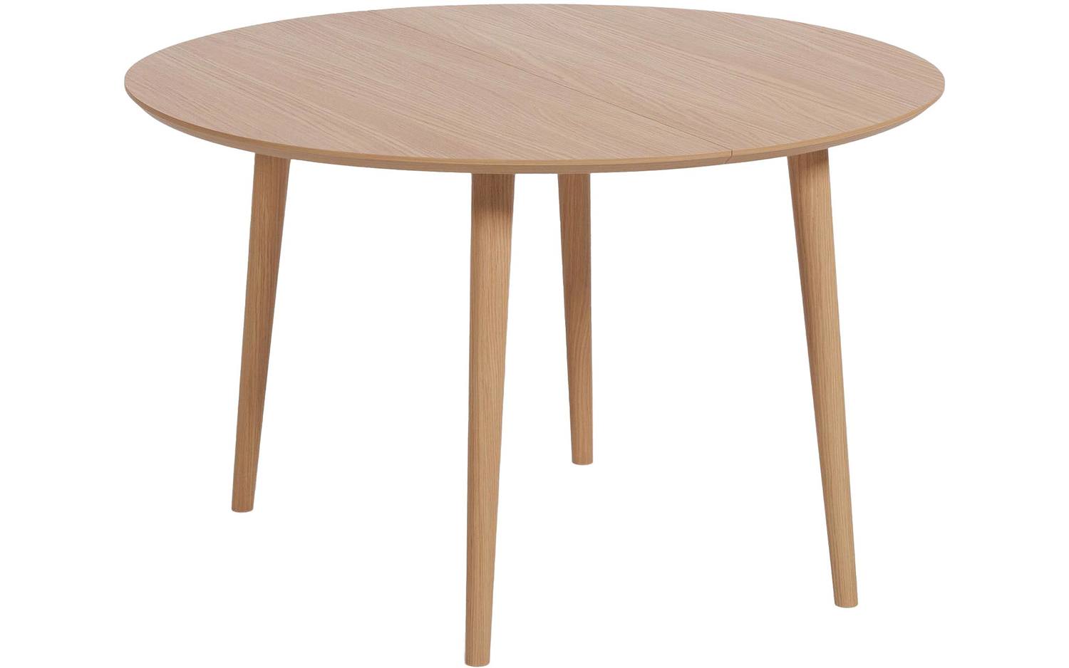 Kave Home Oqui Eettafel Uitschuifbaar Rond - 120 200 x 120 cm - Eiken