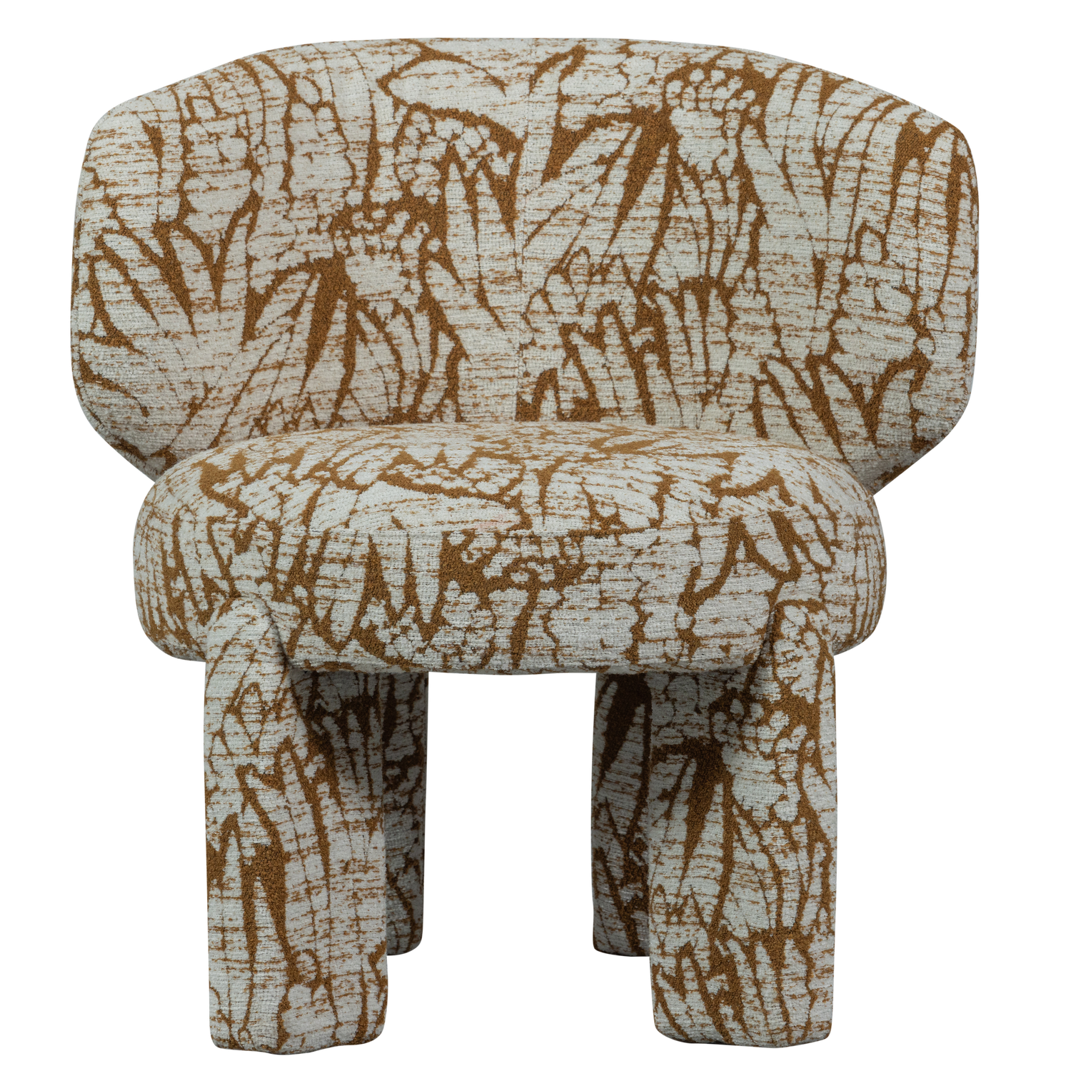 WOOOD fauteuil met dessin Upke - Polyester - Naturel/Bruin - 76x75x69