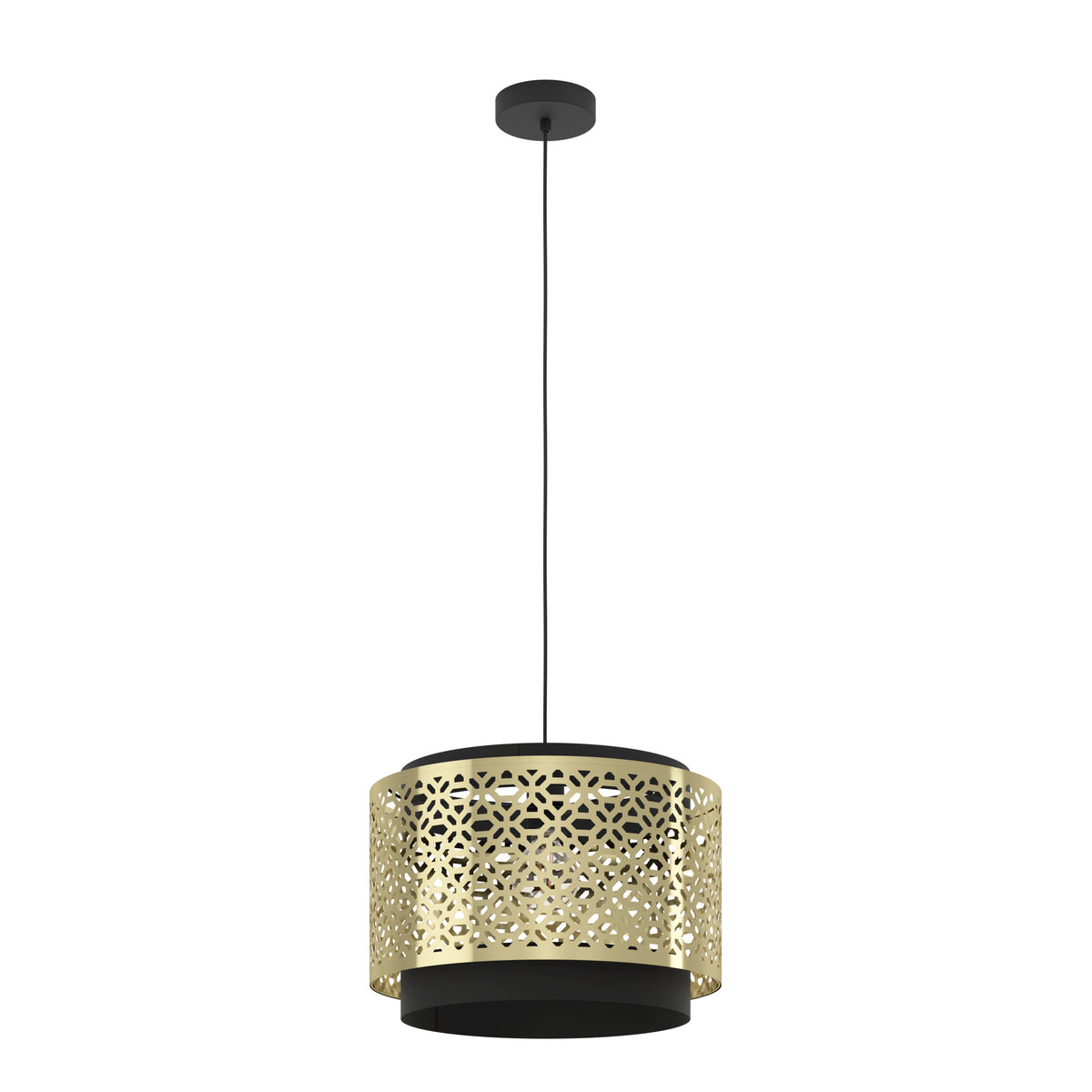 EGLO hanglamp Sandbach - e27 - ø 42 cm - zwart/goud - staal