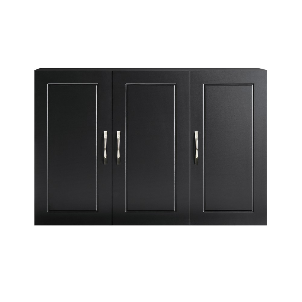 SoBuy Szafka wisząca z trzema drzwiami Czarny 90x13x60cm FRG231-L-SCH
