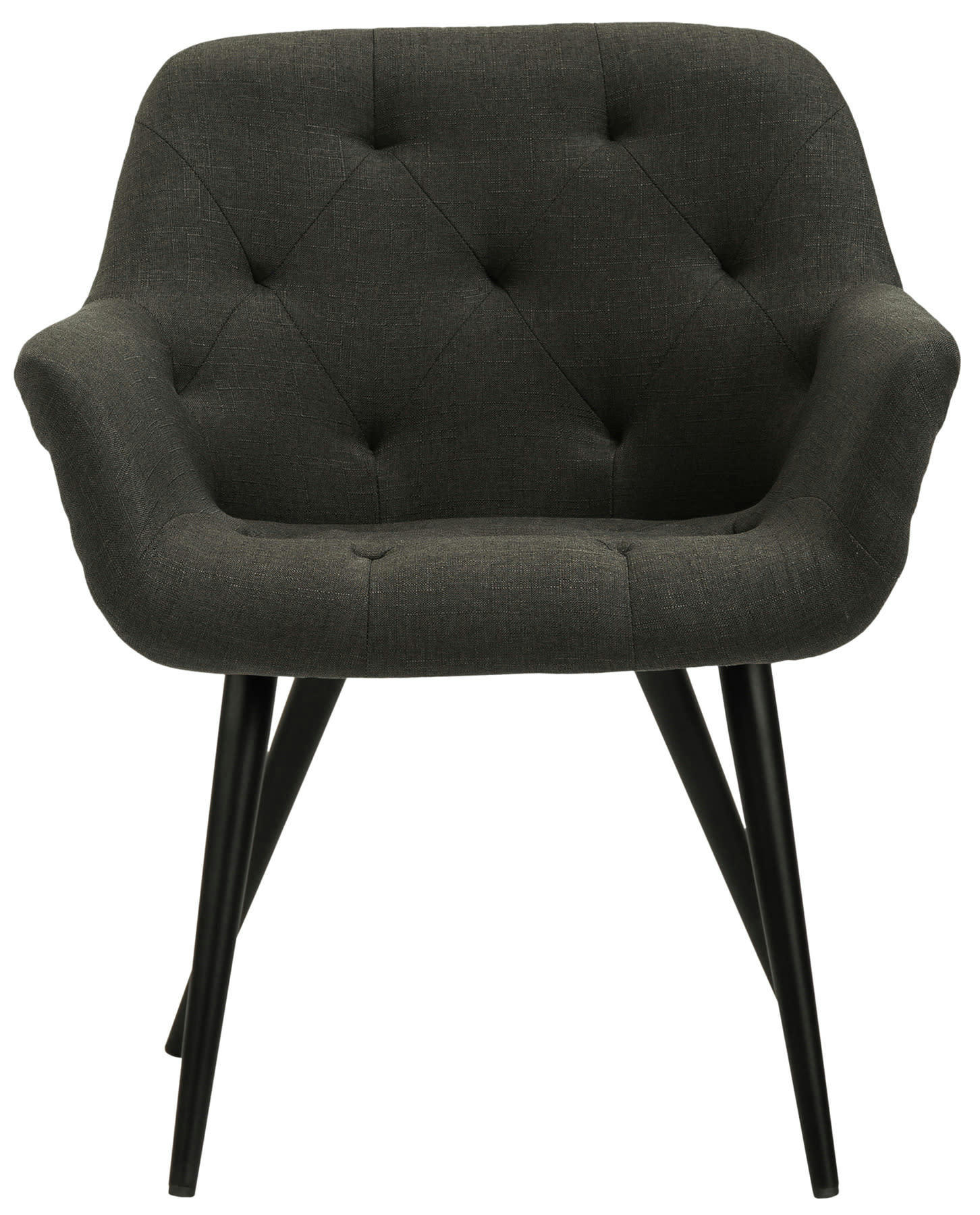 LANGFORD - Chaise de salle à manger avec accoudoirs en tissu Gris foncé