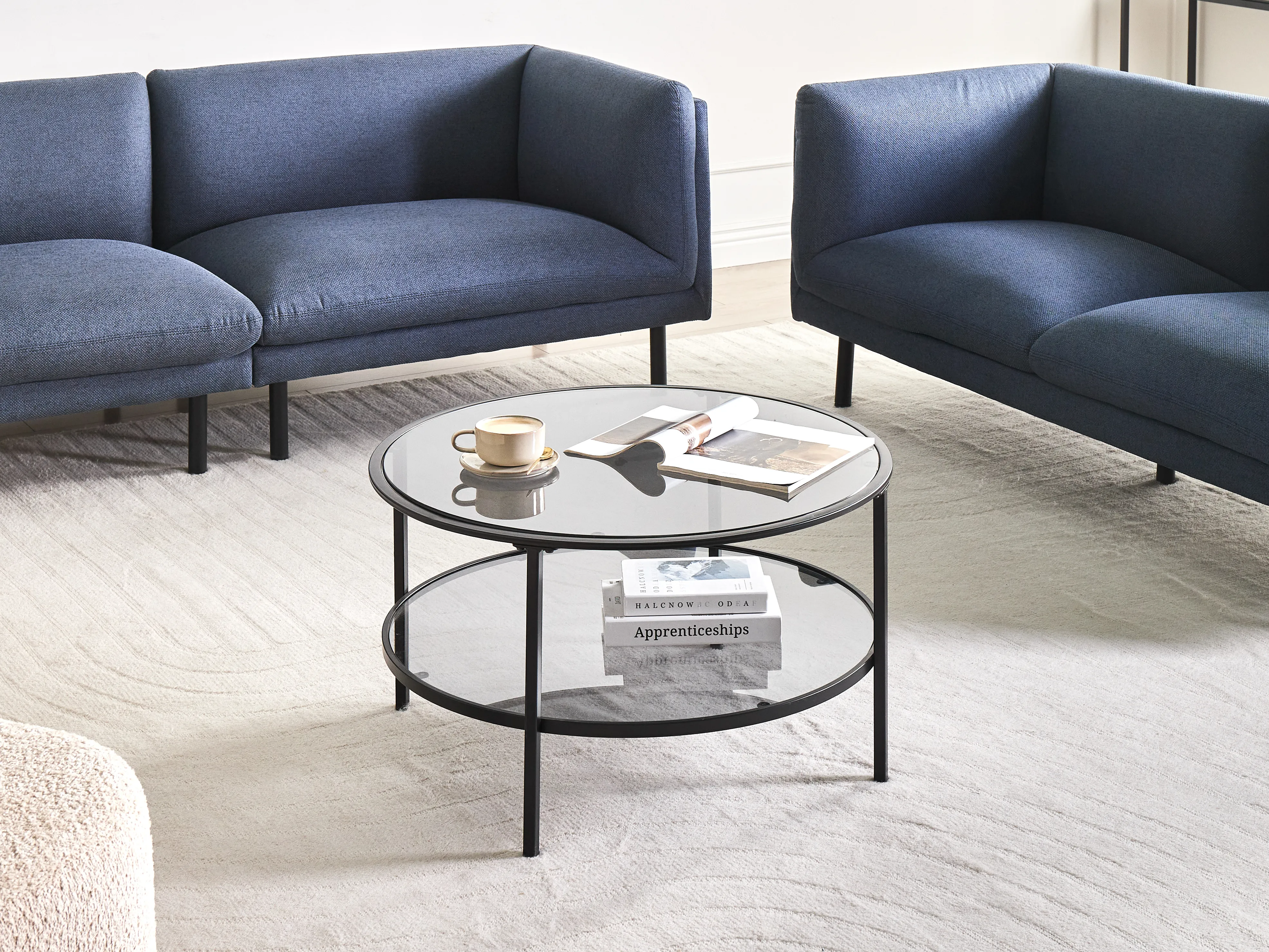 Coffee Table TELLAKA Tempered Glass Black