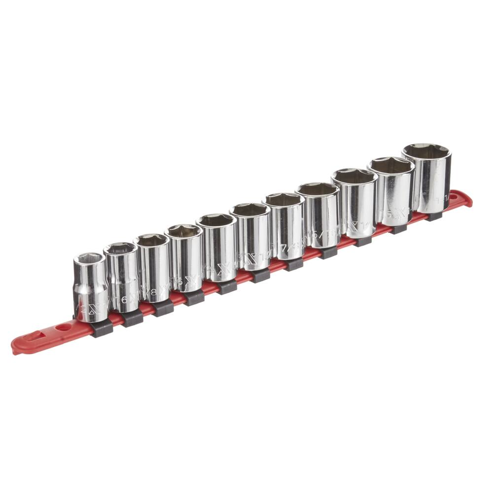 MAXIMUM 1/2-in Drive Regular Socket Set 11-pc, SAE, CRV, Nickel-Chrome Plating