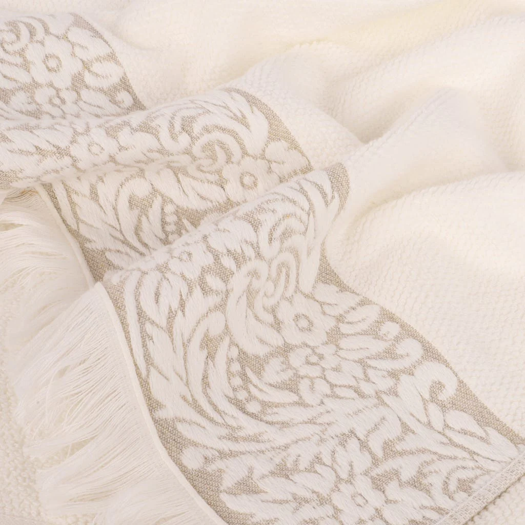 Toalha de Banho Algodão Jacquard com Barra Floral MURANO