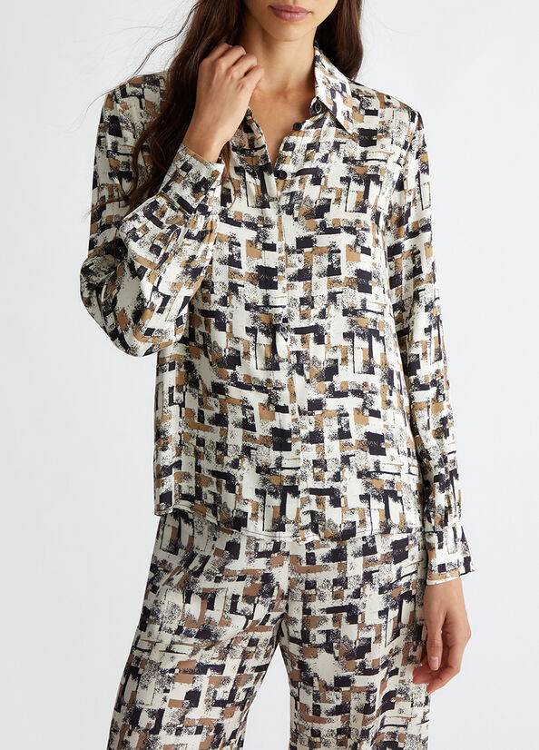 Camicia in raso stampato