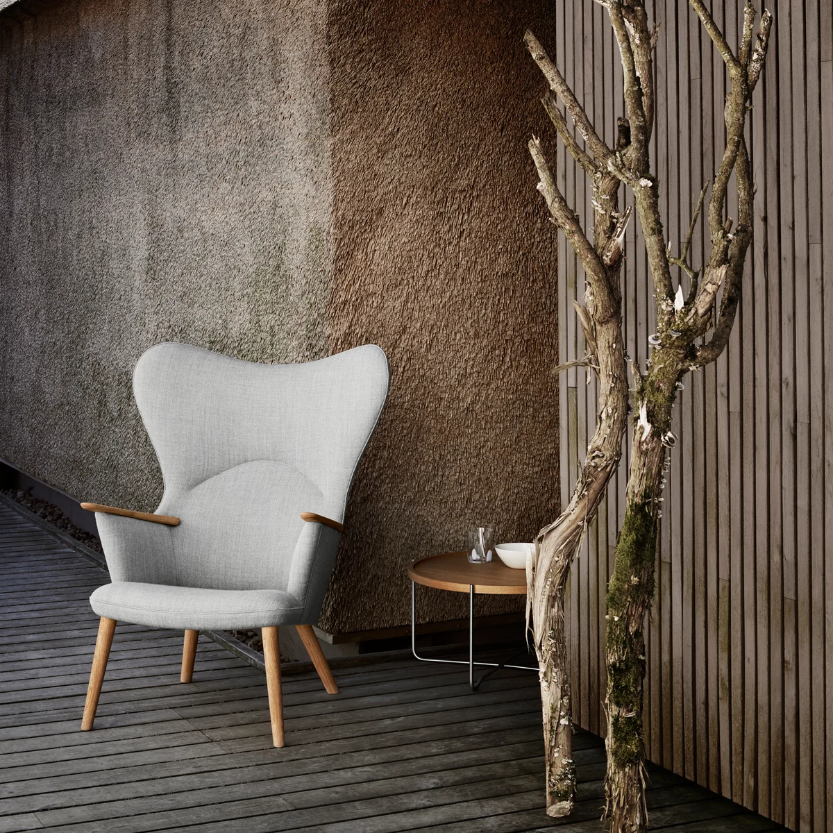 Carl Hansen - CH78 Mama Bear Lounge Chair, Eiche geölt / Fiord 0151
