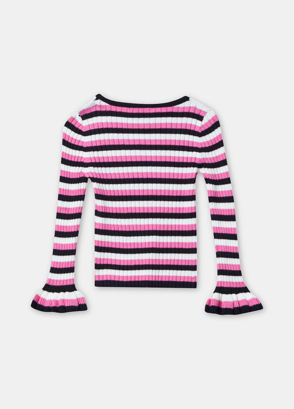 Maglia a righe con volant
