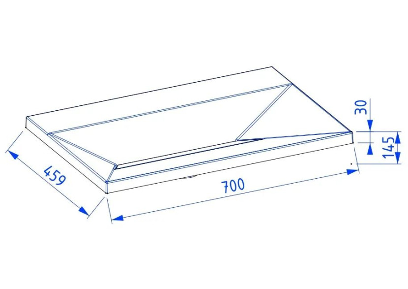 Umywalka wpuszczana EDGE 70 cm czarny mat kwarcowa bez otwor