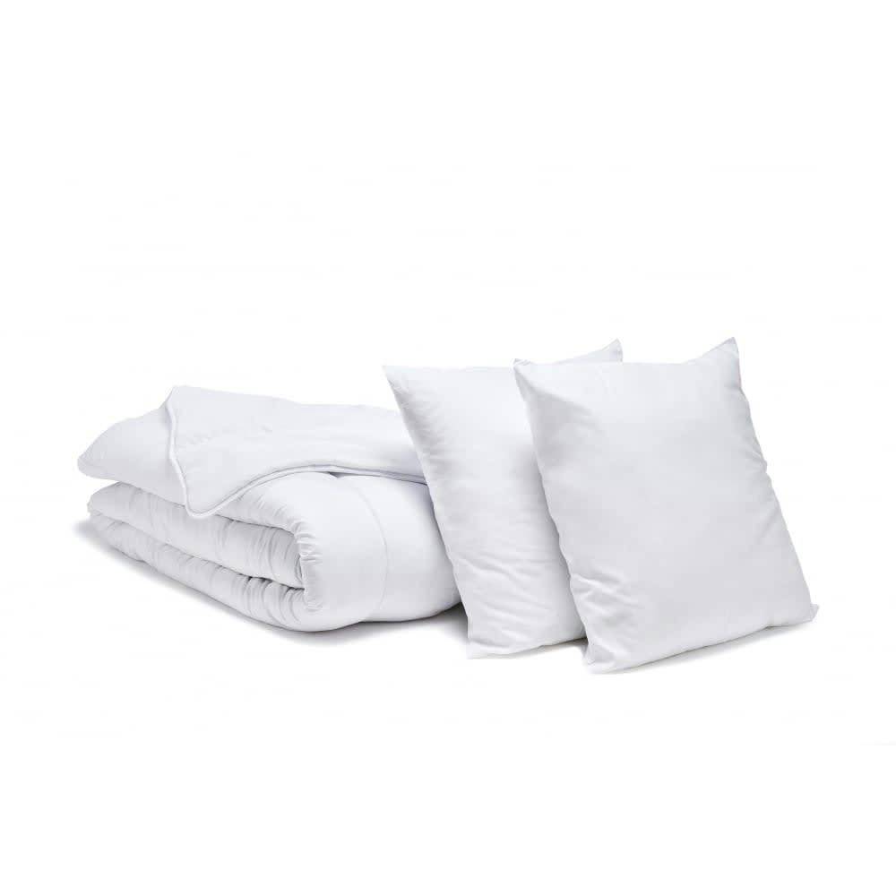 - Ensemble anti-acariens couette chaude 240x260cm + 2 oreillers 60x60cm