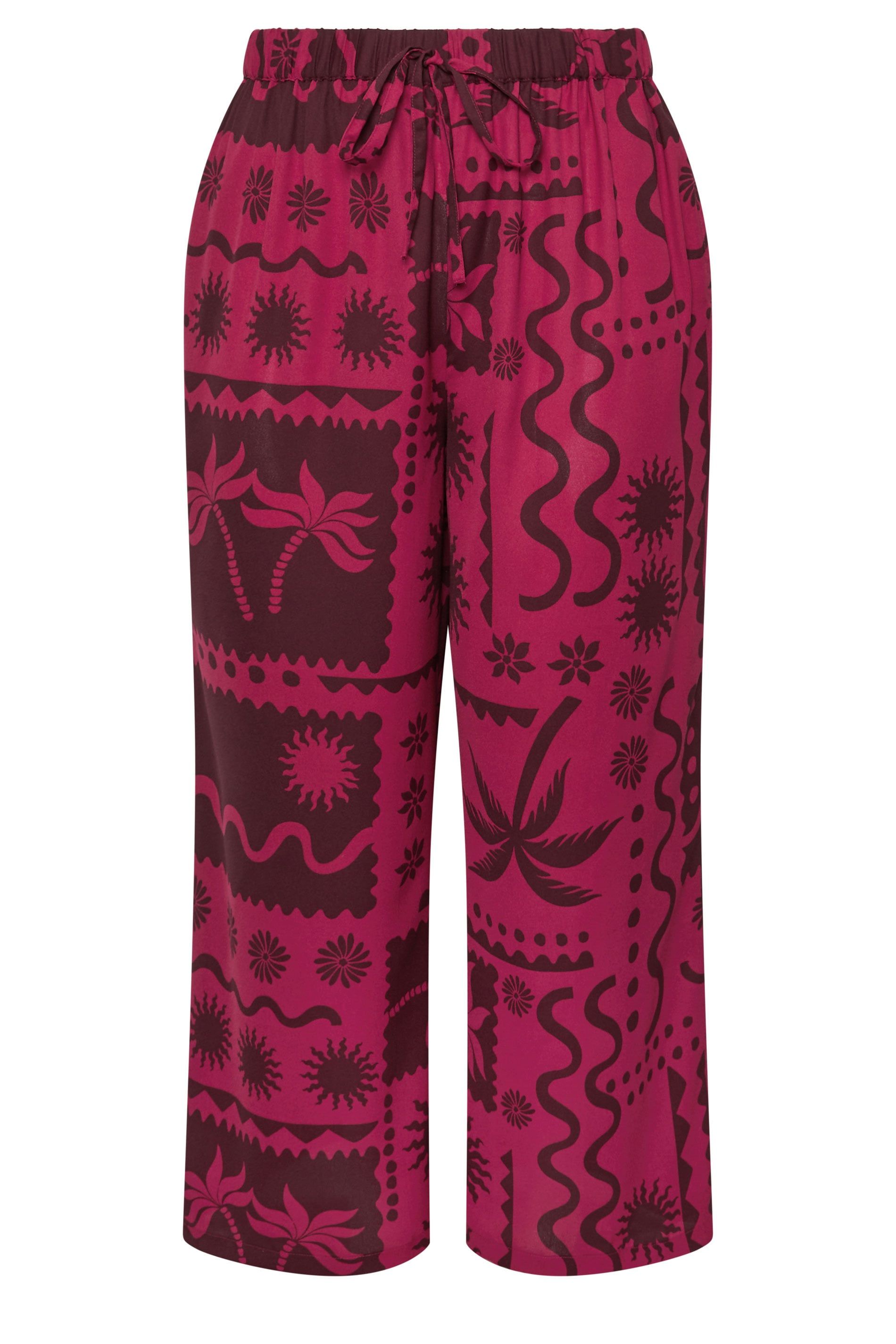 Yours Summer Print Wide Leg Trousers