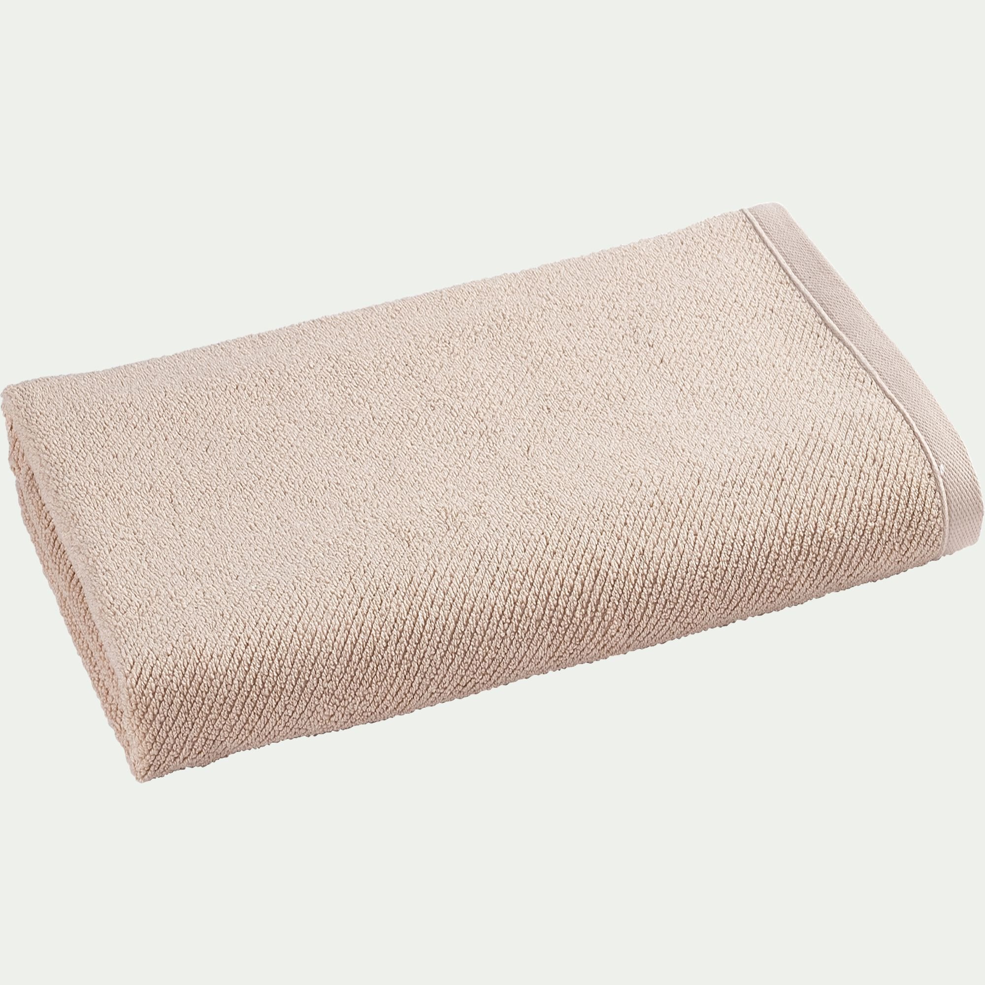 COLINE - Drap de douche en bouclettes de coton bio - beige alpilles 70x130cm