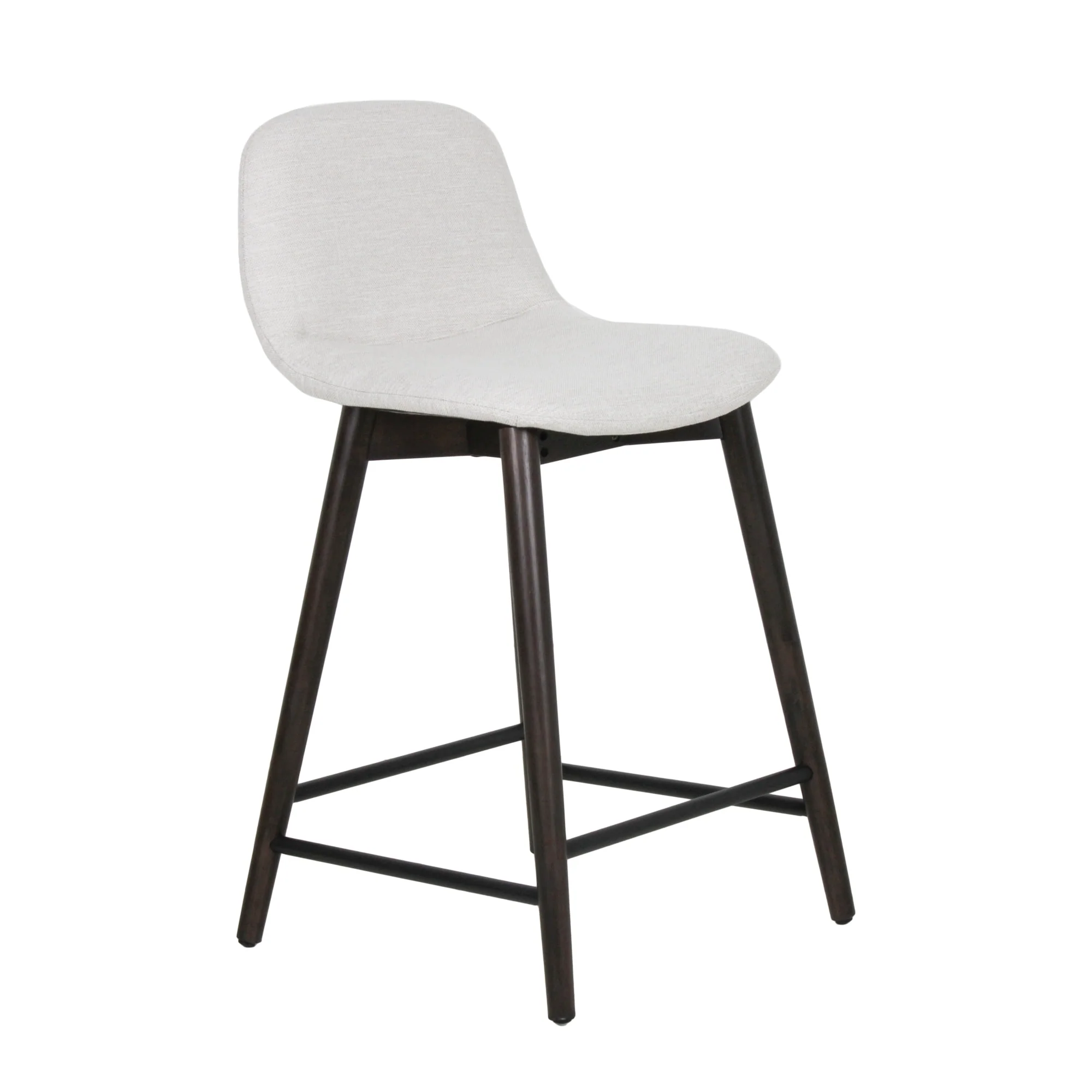 Upholstered Solid Wood Counter Stool With Footrest by East at Main