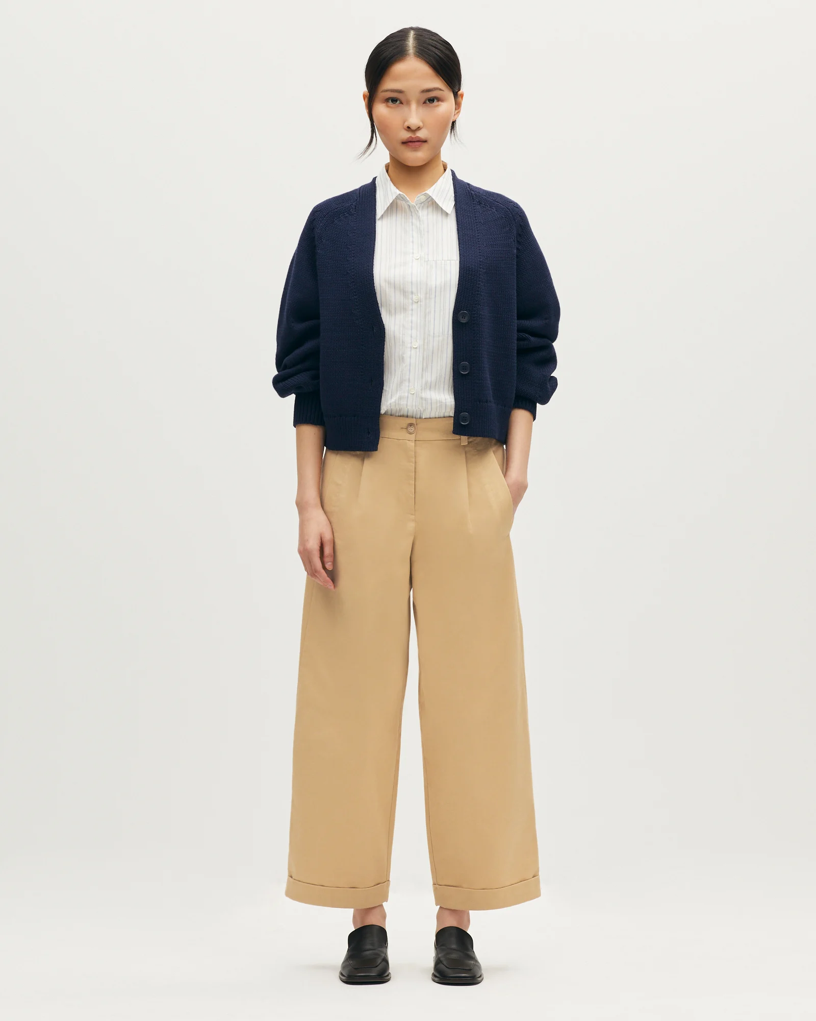 Pantalon barrel en coton