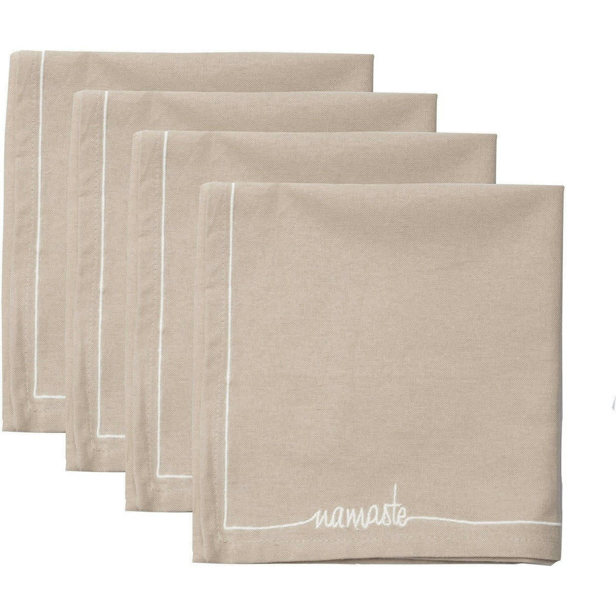 NAMASTE - Serviettes de table (x4) coton  45x45 sable