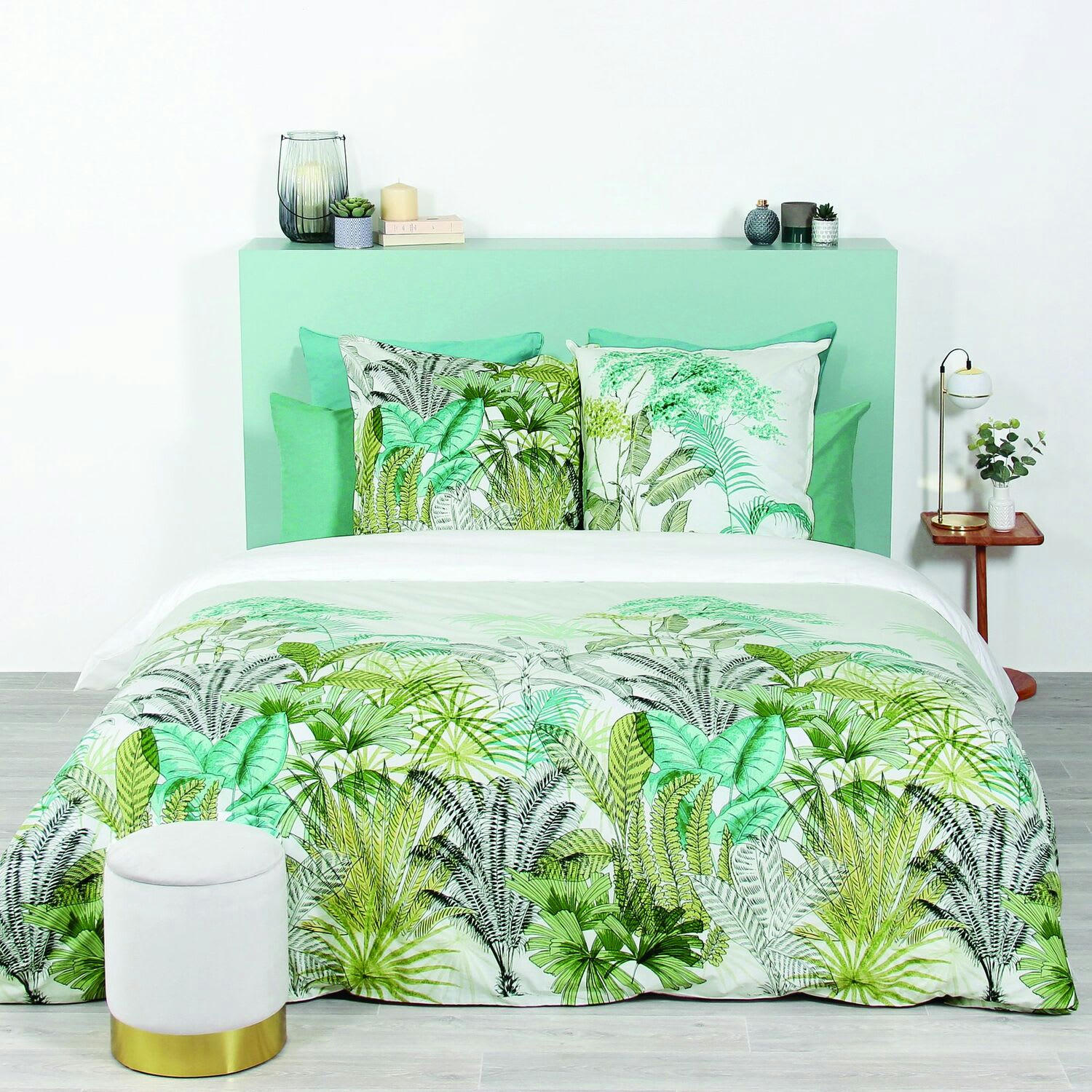 BALISIA - Parure housse de couette percale de coton blanc 220x240 cm