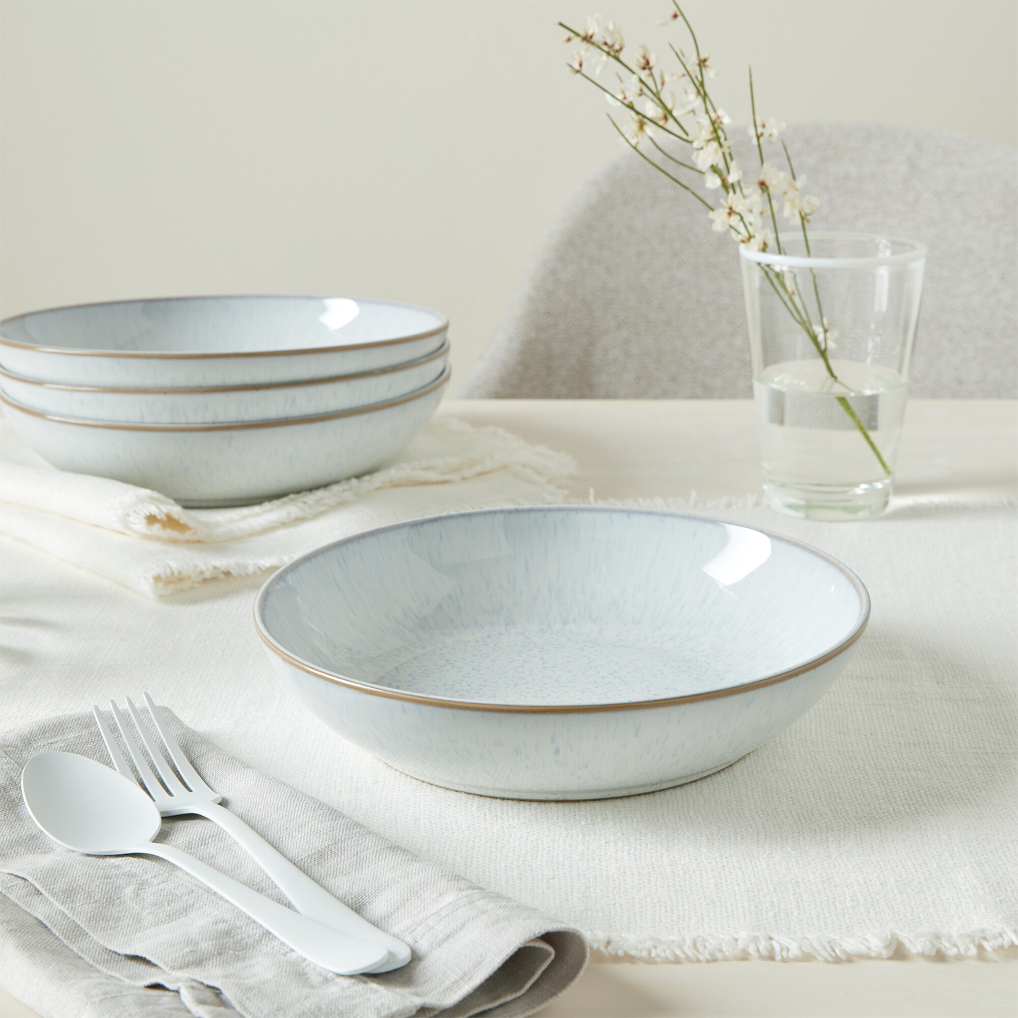 White Speckle Pasta Bowl