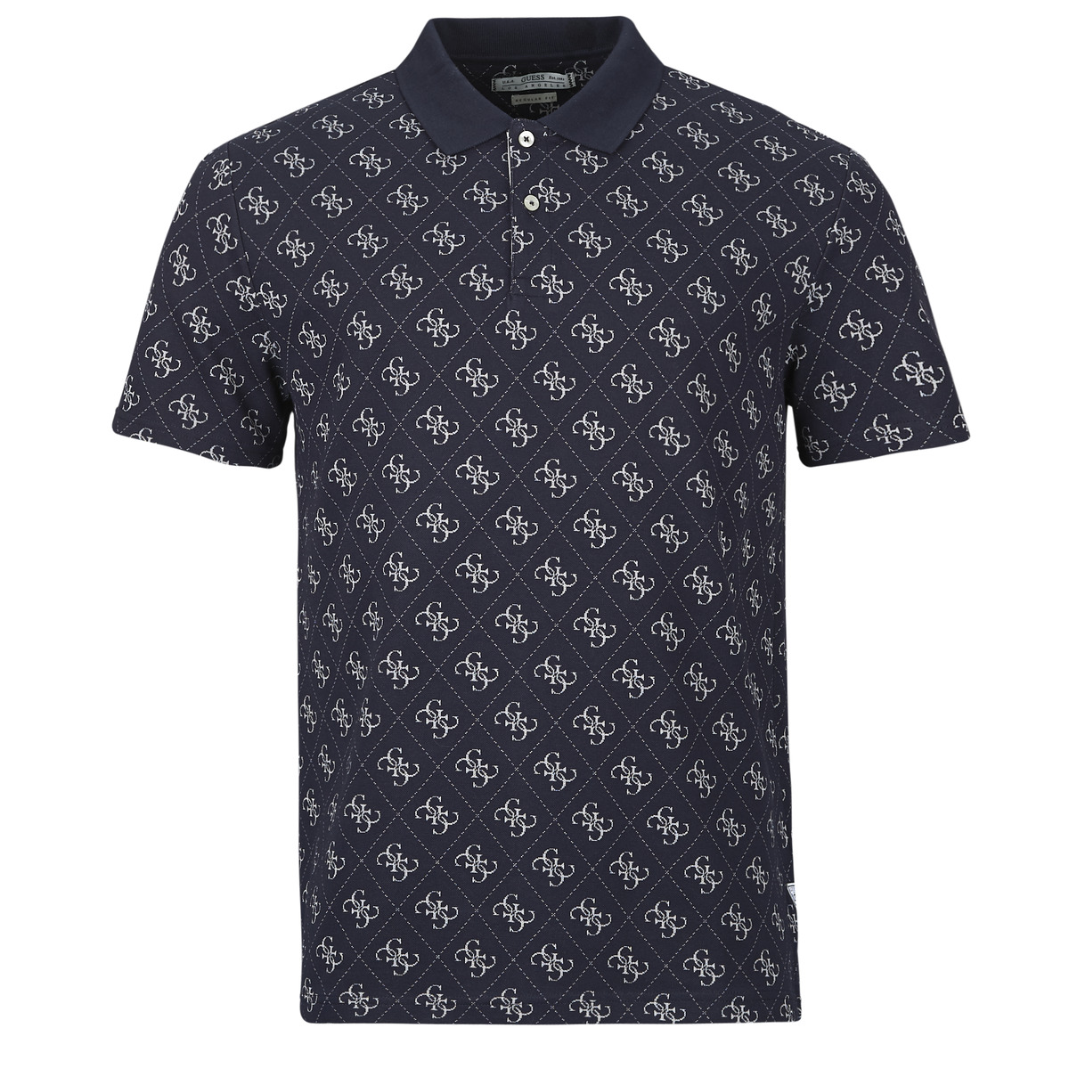 Guess - SS ALL OVER 4G JACQAURD POLO - Marine