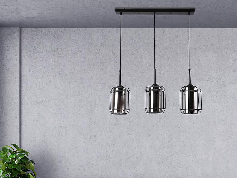 Lampa wisząca Jonera 3-punktowa metalowa czarna