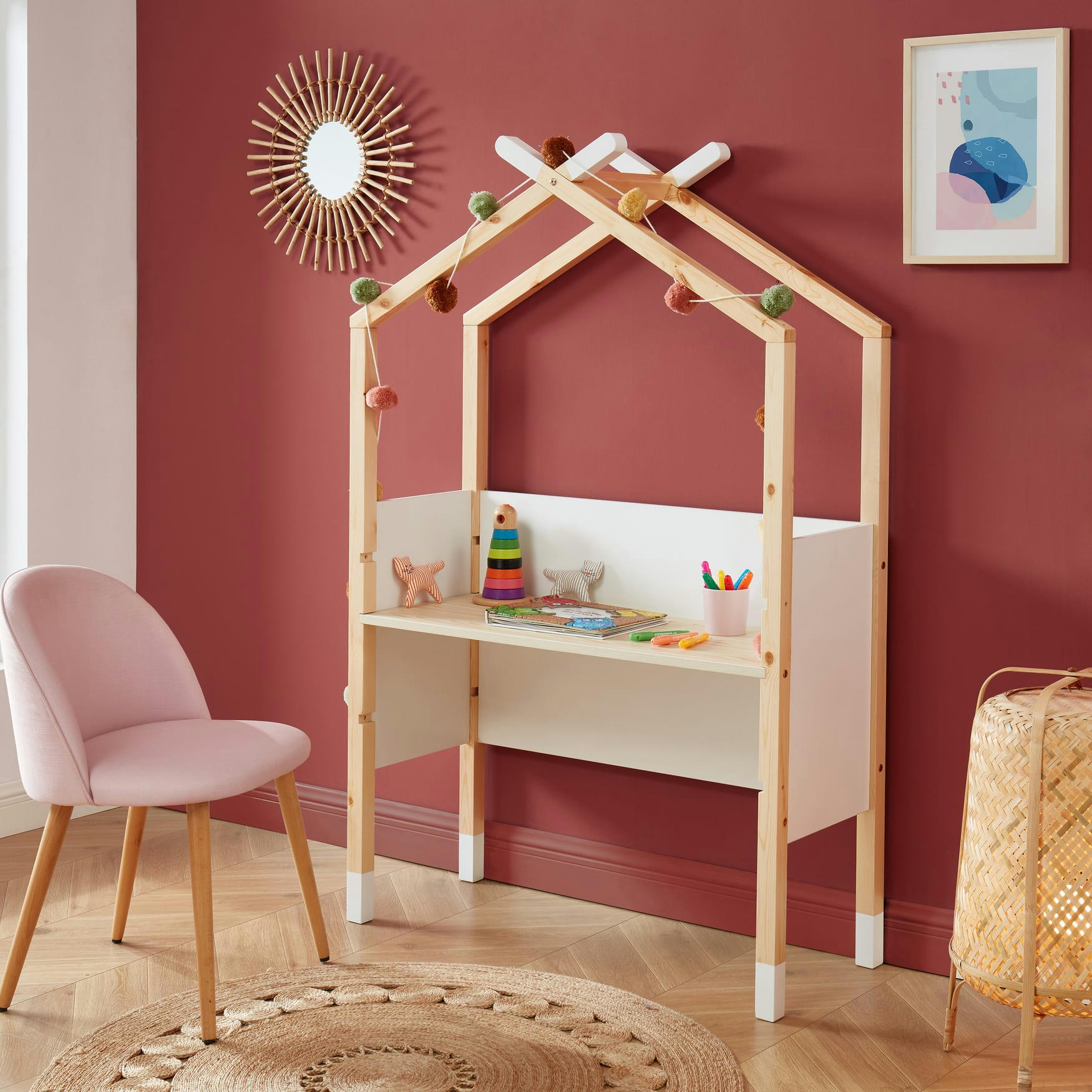 TINY - Bureau enfant tipi   blanc  évolutif