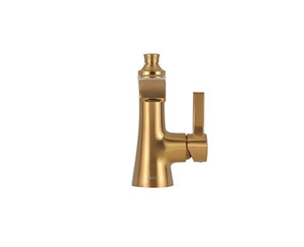 Moen® Flara Single Handle High Arc Single Hole Bathroom Sink Faucet, Brushed Gold
