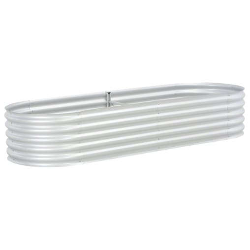 NNEVL Garden Raised Bed 240x80x44 cm Galvanised Steel Silver