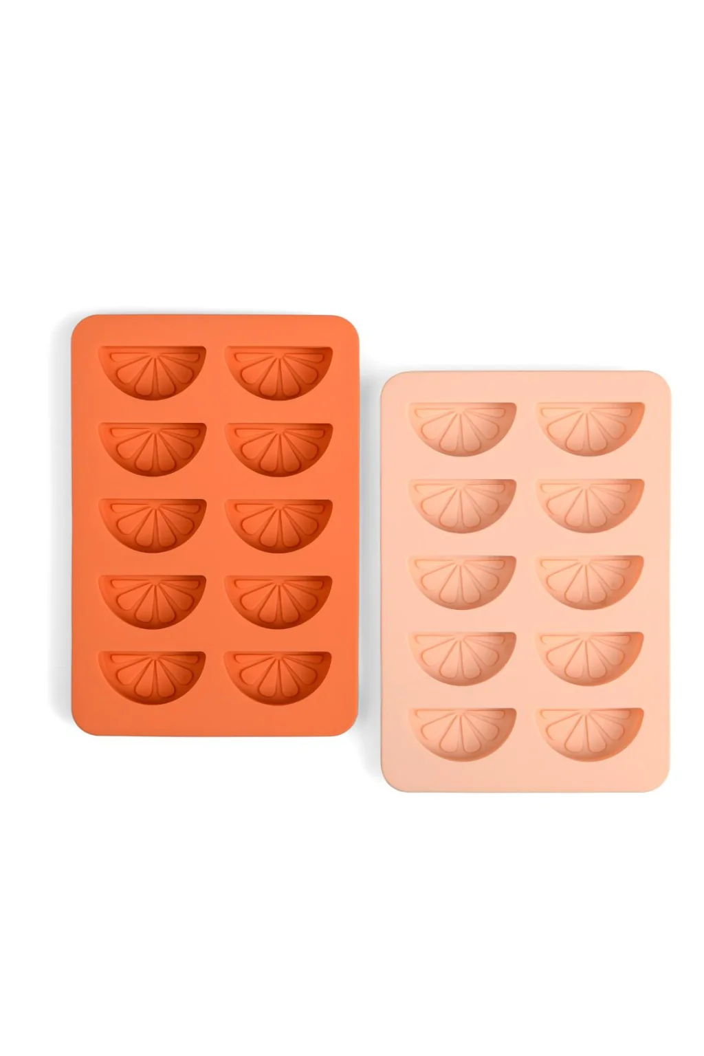 The Dotty Citrus Wedge Ice Trays - Set of 2 - Orange/Pink