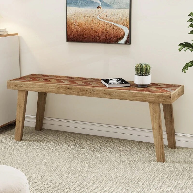 Charming Mango Wood Dining Bench, Enhancing Home Ambiance