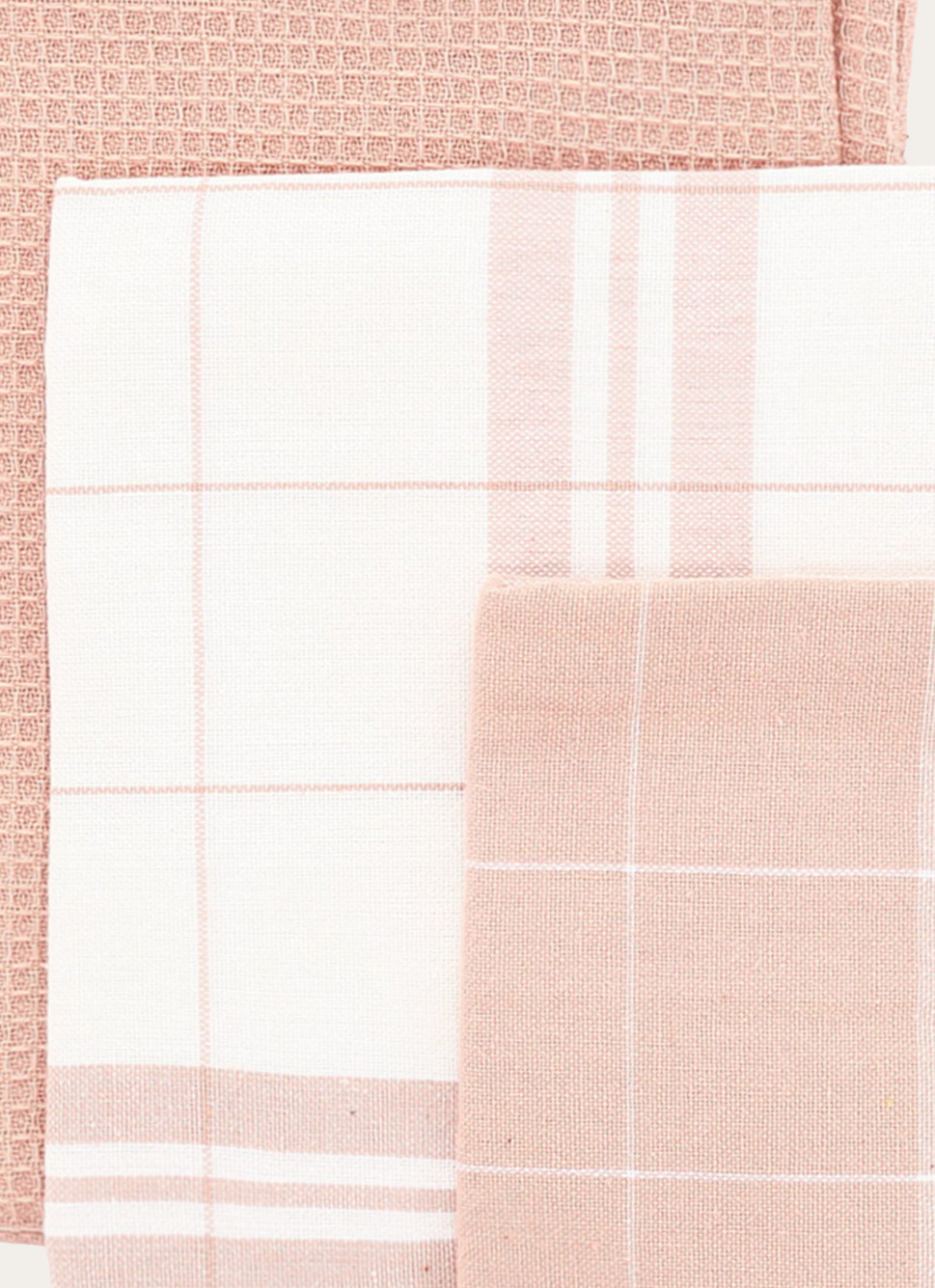 LOT DE 3 TORCHONS EN COTON CORAIL