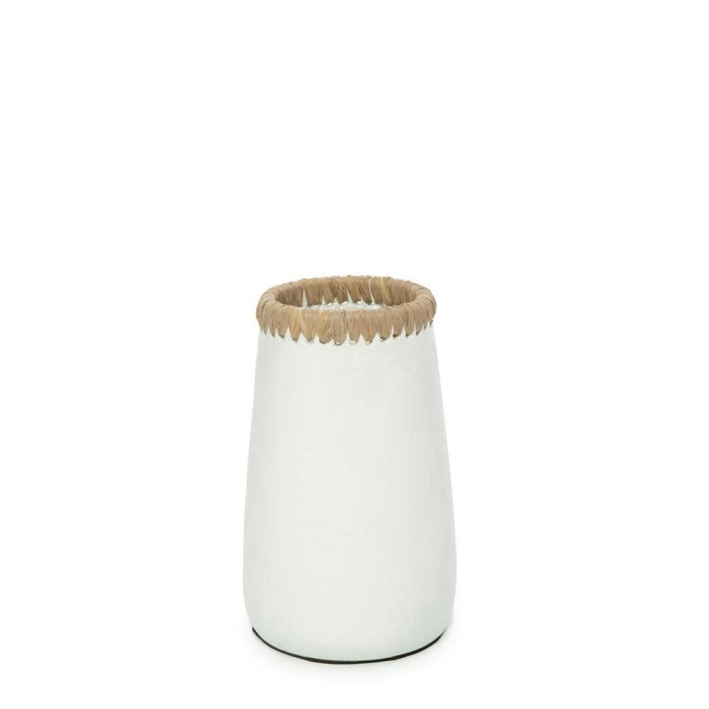 SNEAKY - Vase en terre cuite blanc naturel H22
