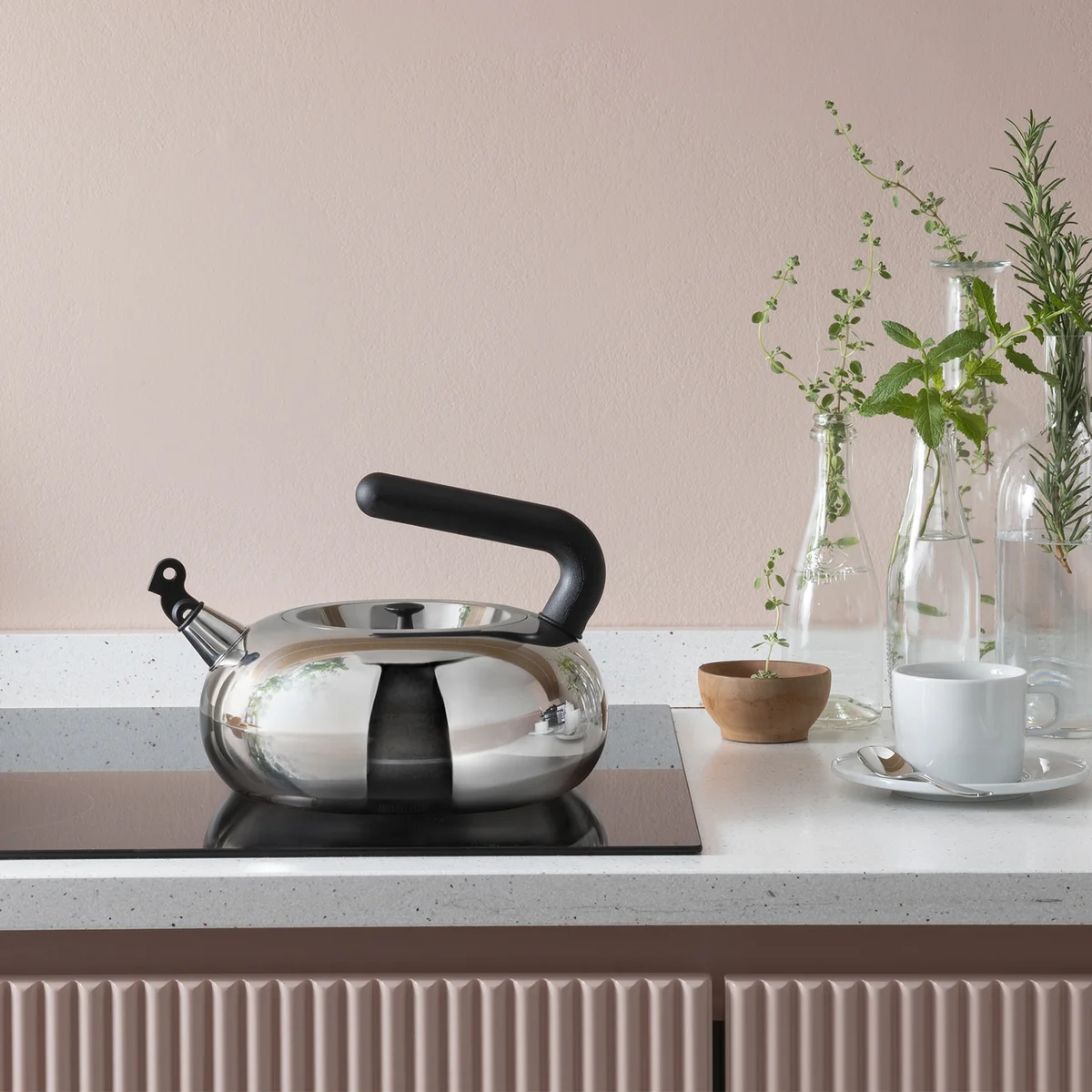 Alessi - Bulbul Wasserkessel AC100, Edelstahl glänzend poliert / schwarz (Limited Edition)