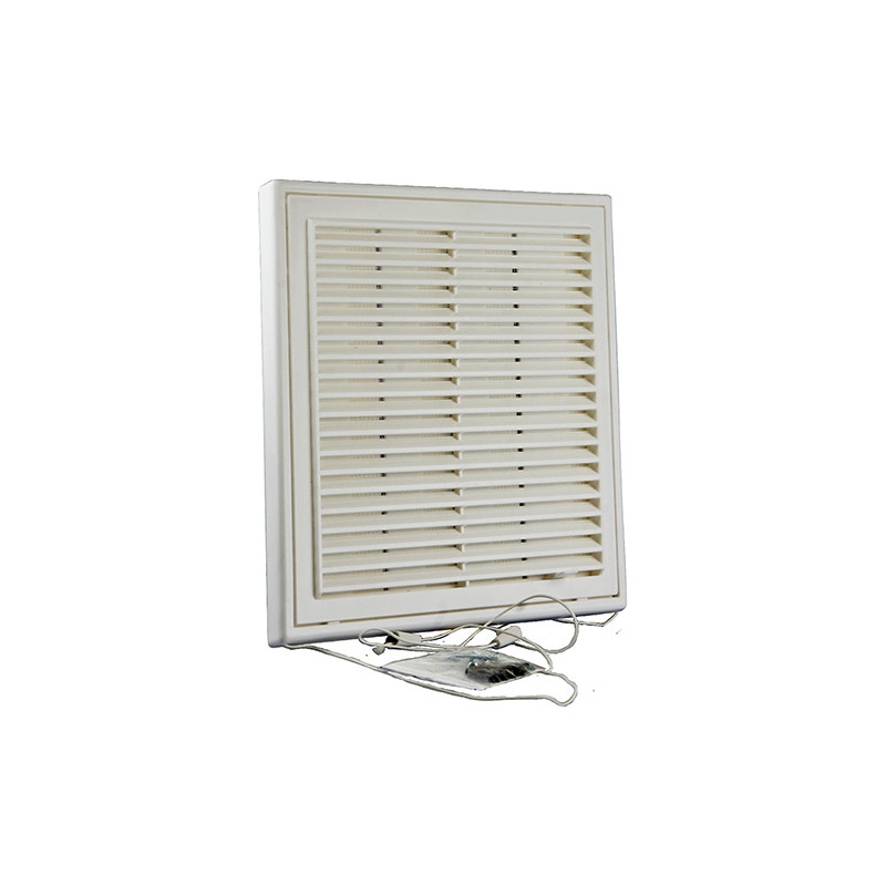 Grille estampée en PVC réglable avec moustiquaire blanche 187 x 187 mm RENSON