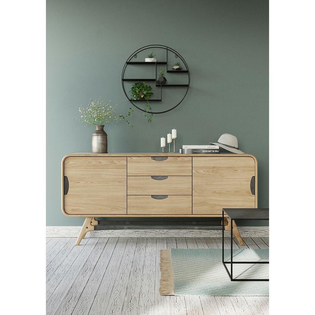 EXPO - Etagère murale ronde en métal 5 niches