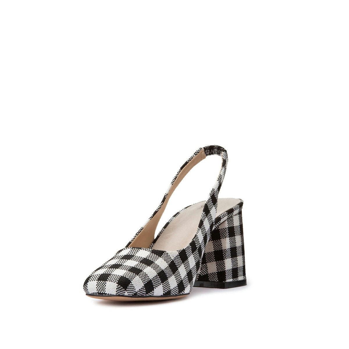 Escarpins slingback textile vichy