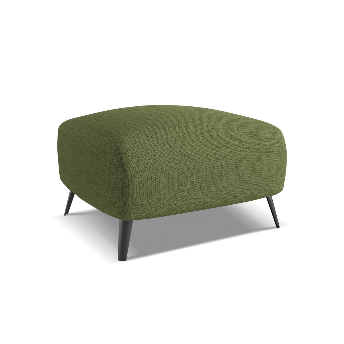 LaMiaSofa Poef Genova - chenille stof - flessengroen - 65x65x44