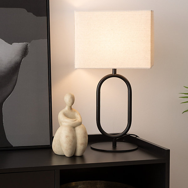 Lampe à poser Alec métal noir H52cm - Atmosphera