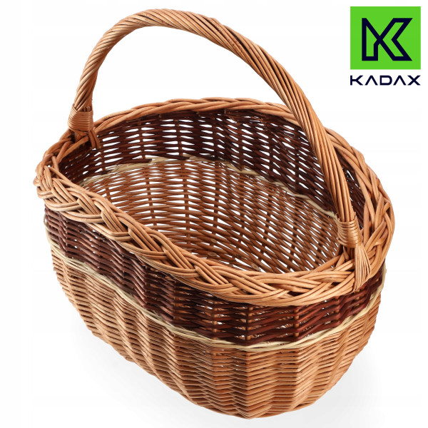 Kadax Koszyk Wiklinowy Zakupy Grzyby Kosz Duży