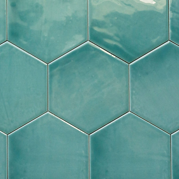 Carreaux Hexagonaux en Grès Cérame Brillant. Arte Sarcelle 14x16cm