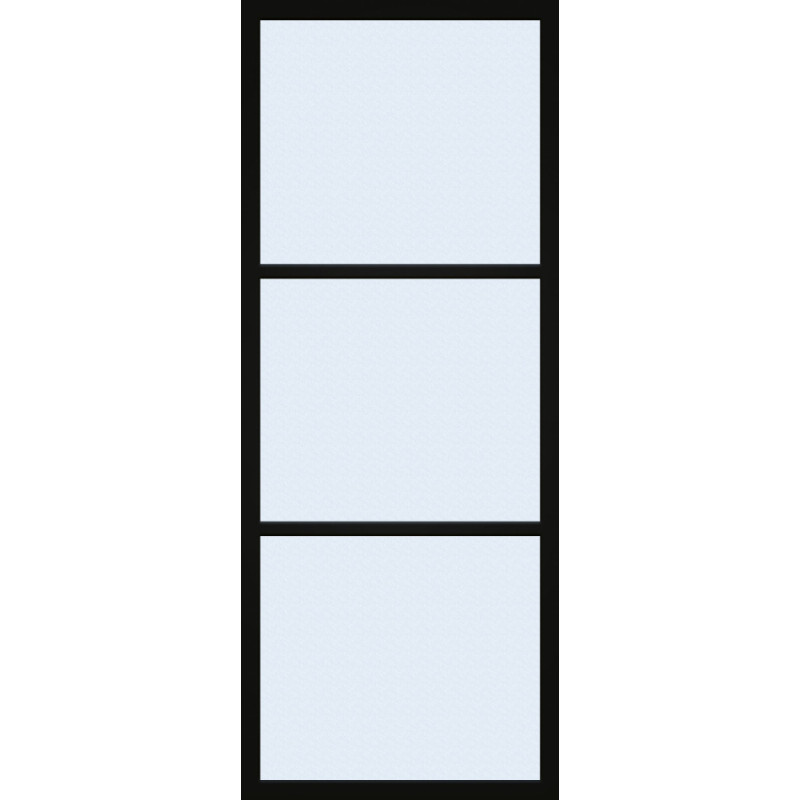 Porte vitrée Steel Look noir mat verre mat 63 x 201,5 cm THYS