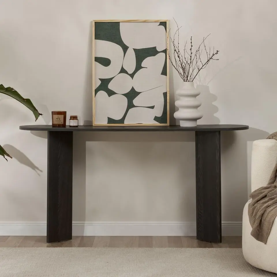 Calicosy - SIRA Design haltafel - Zwart hout - 35x150x75 cm