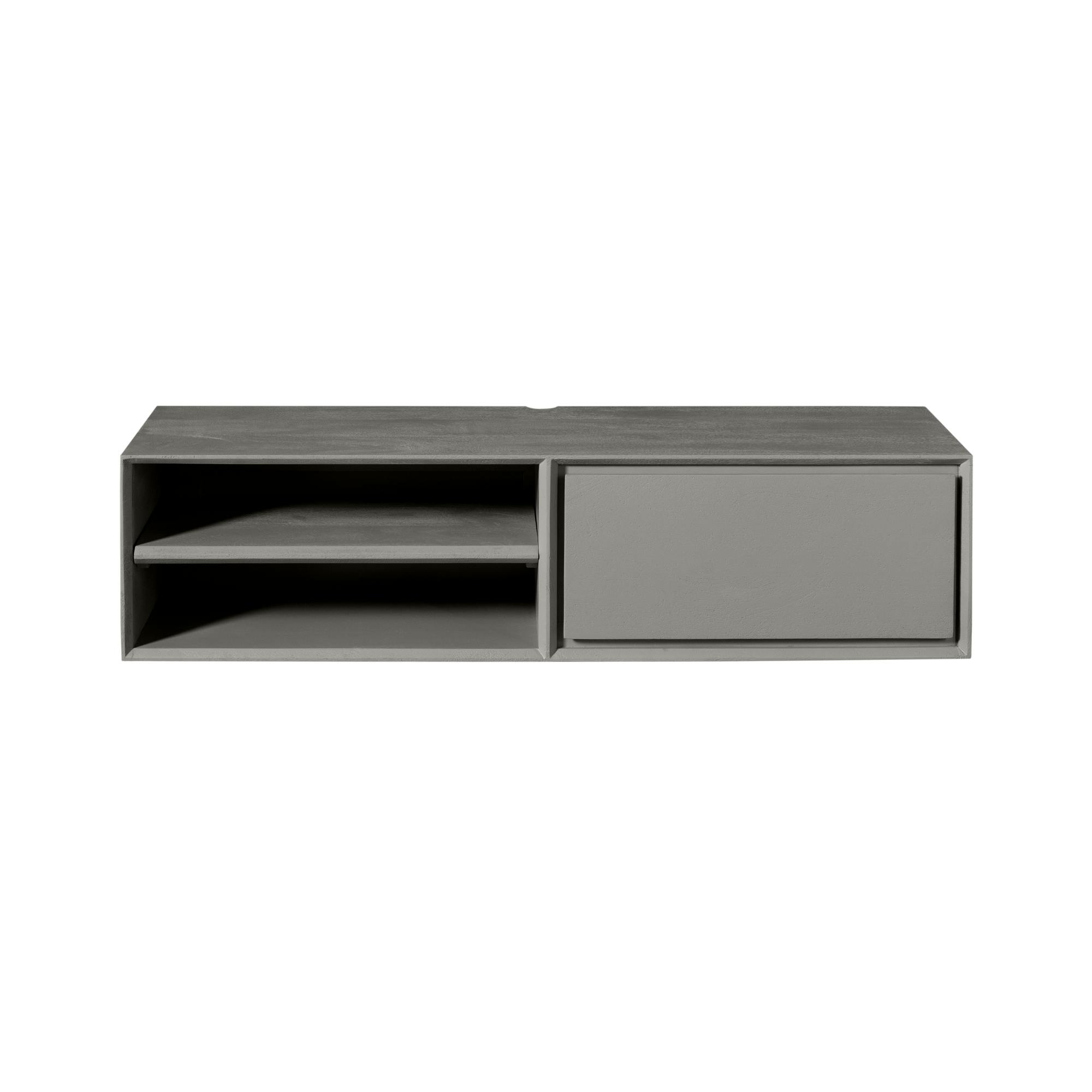 Meuble TV suspendu bois taupe 1 tiroir 1 niche AERA