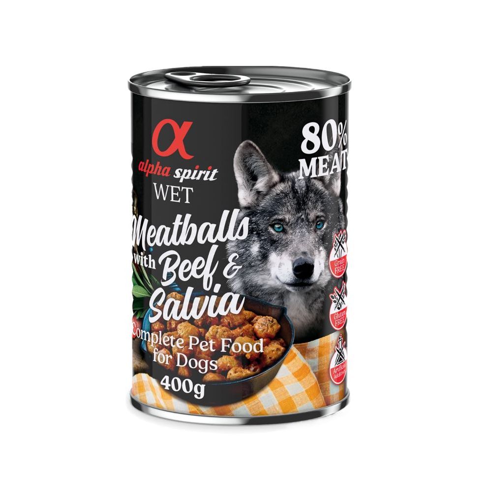 alpha spirit Dog Meatballs 6 x 400g