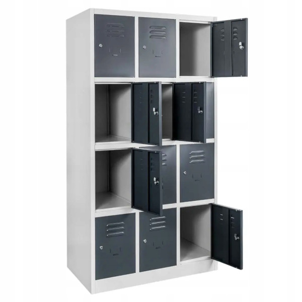 Szafka Metalowa Skrytkowa Socjalna BHP 180x90x50cm Grafit Mega-M
