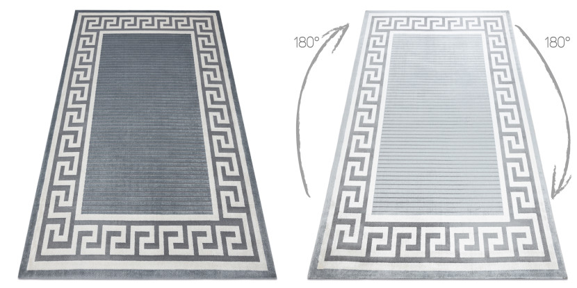 Dywan PEARL 51327F szary - Ramka, grecki ekskluzywny, 154x230 cm