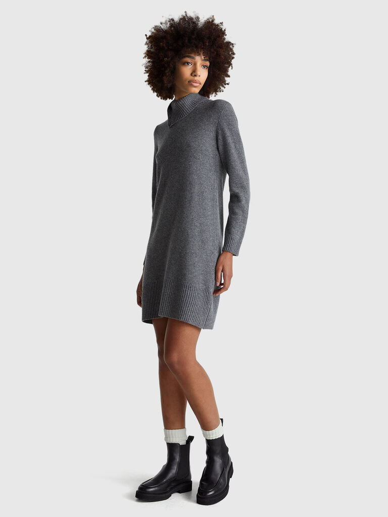 Midi dress in wool blend