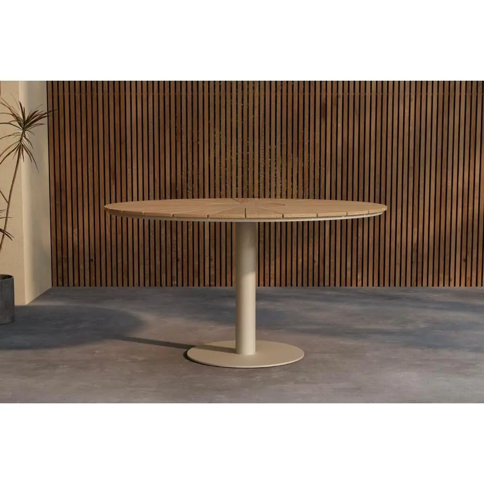 Hioshop Croft tuintafel &Oslash;120cm beige