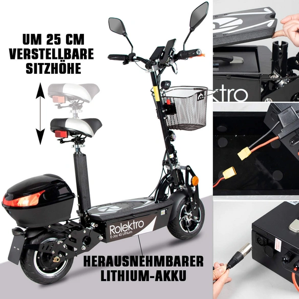 Elektroroller »E-Joy«, max. 45 km/h, Reichweite: 50 km