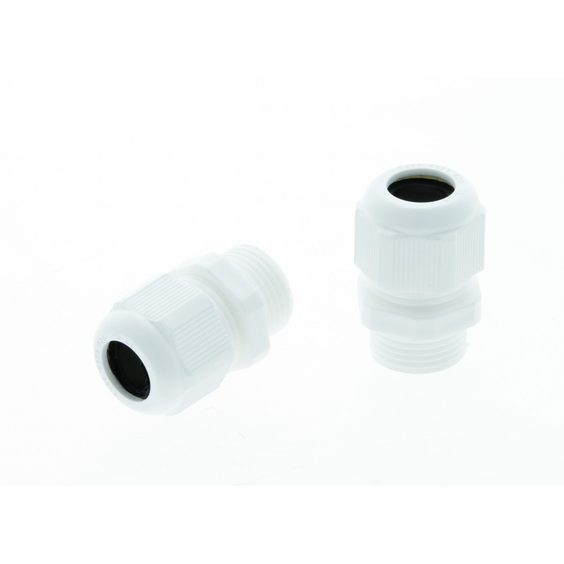 Presse-étoupe M20 en PVC blanc 2 pièces PROFILE