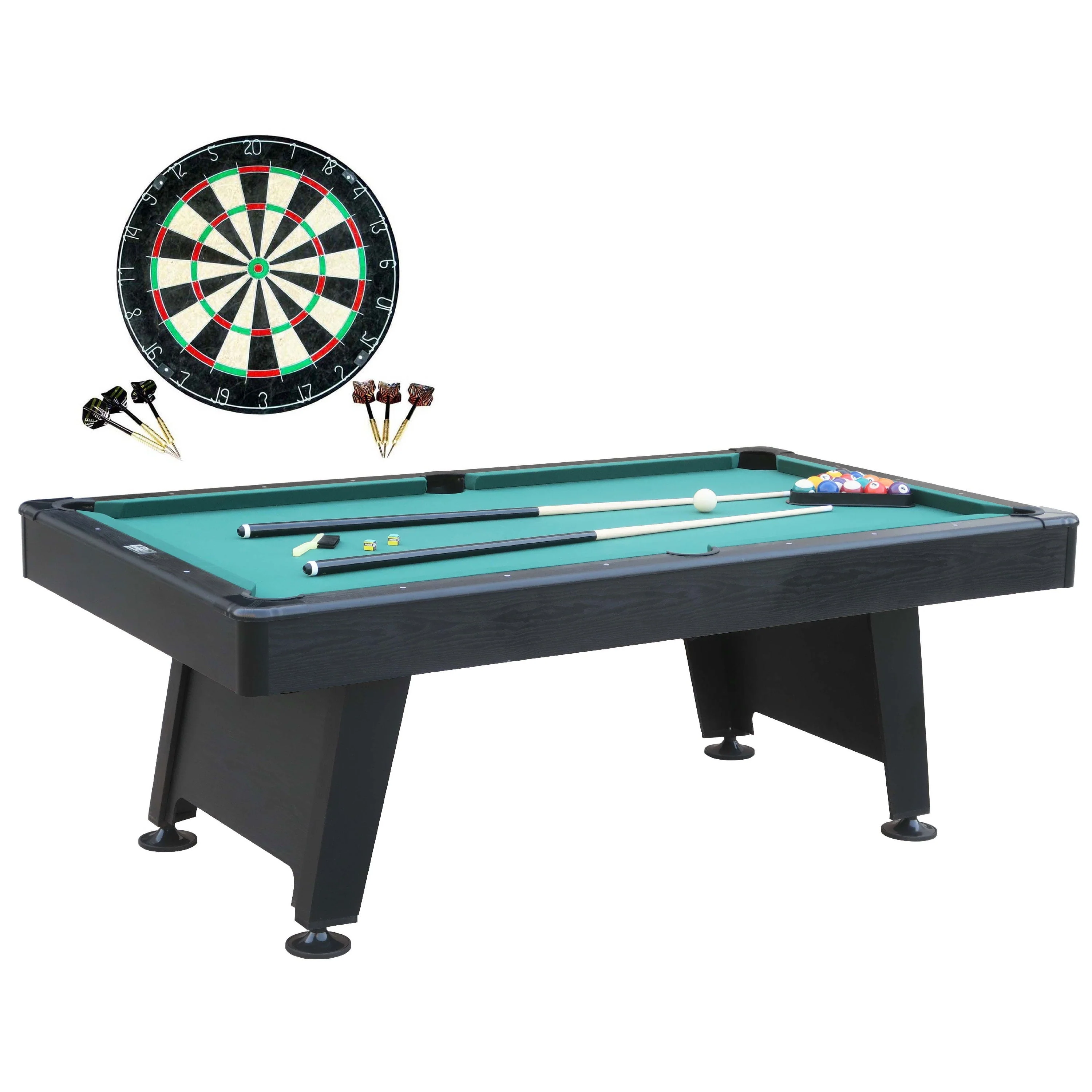 Barrington Billiard 84 Arcade Pool Table with Bonus Dartboard Set, Green
