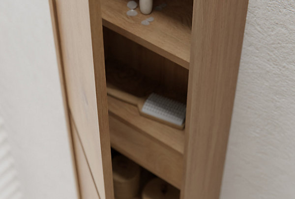 Colonne de rangement Armoire murale suspendue 100x30x15cm (HxLxP) Chêne   2 portes - TLB100